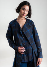 Cargar imagen en el visor de la galería, Camisa estampada cuadros azul