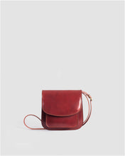 Load image into Gallery viewer, Small Cognac-colored natural leather bag.

