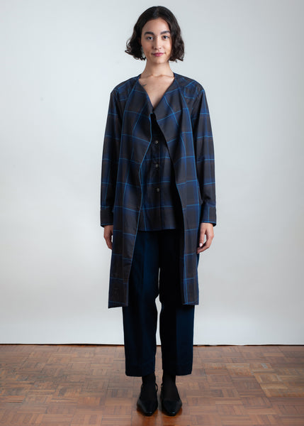 Camisa estampada cuadros azul