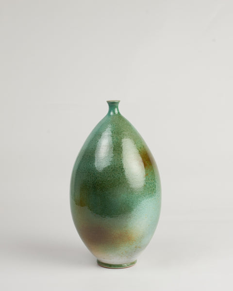 Green Oval Vase