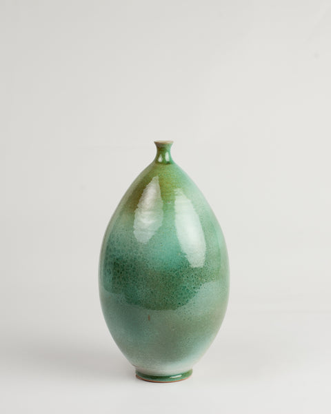 Green Oval Vase