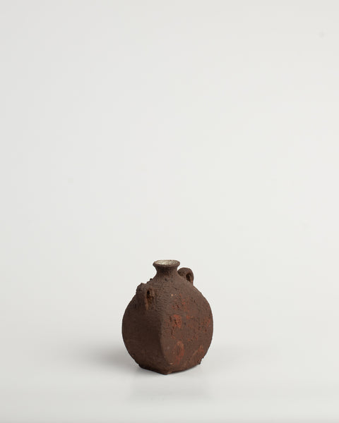Small Brown Rough Vase with handles