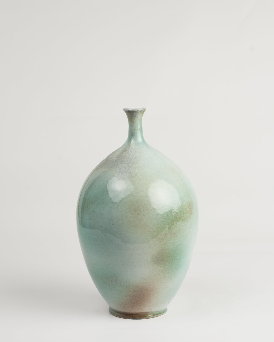 Light Blue Oval Vase